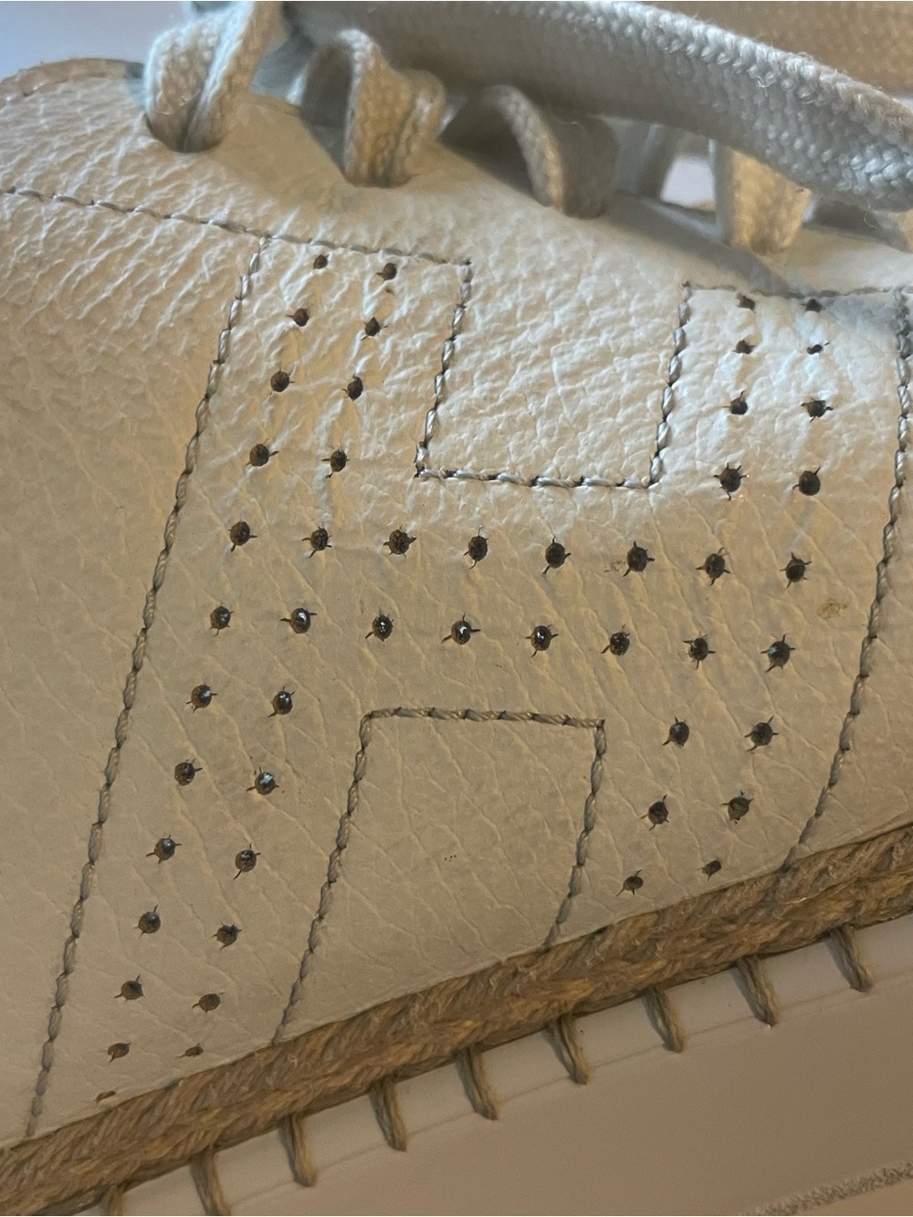 Hogan White Pebbled Leather Espadrille Platform Sneakers Men’s 6 / Women’s 7.5-8 - Picture 9 of 11